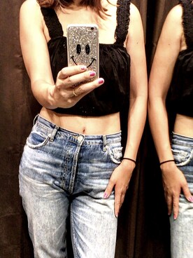 「ZARA（ザラ）のアイテム（トップス、ブラック系）」を使った、momo_xoxo.babyさん（レディース・170cm）の秋コーディネート