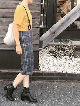 「MOUSSY（マウジー）のアイテム（スカート、その他）」を使った、momo_xoxo.babyさん（レディース・170cm）の秋コーディネート