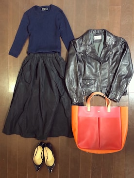「JOURNAL STANDARD relume（ジャーナルスタンダード　レリューム）のアイテム（ライダースジャケット）」を使った、akiraさん（レディース・166cm）の春コーディネート