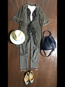 「アイテム（バレエシューズ）」を使った、akiraさん（レディース・166cm）の夏コーディネート