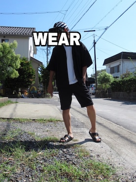 「OFF-WHITE」｜「アイテム（サンダル）」を使った、弐六26さん（メンズ・163cm）の夏コーディネート