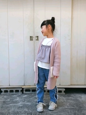 「ロングカーディガン」｜chii82さん（キッズ・122cm）の夏コーディネート