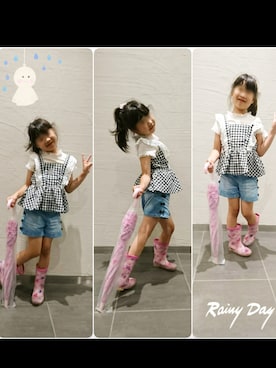 「petit main（プティマイン）のアイテム」を使った、chii82さん（キッズ・123cm）の夏コーディネート