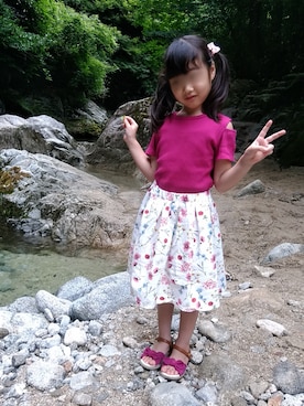 「花柄スカート」｜chii82さん（キッズ・110cm）の夏コーディネート
