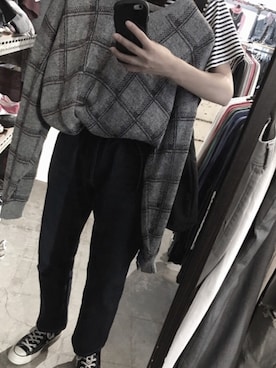 「Levi's（リーバイス）のアイテム（デニムパンツ、ブルー系）」を使った、miさん（レディース・165cm）の秋コーディネート