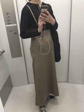 「SENSE OF PLACE by URBAN RESEARCH（センスオブプレイスバイアーバンリサーチ）のアイテム（スカート、ベージュ系）」を使った、miさん（レディース・165cm）の秋コーディネート