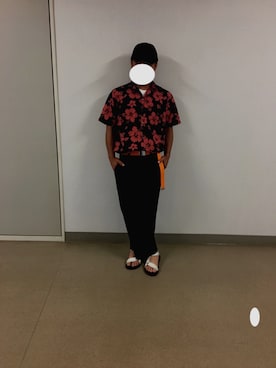 「NANO universe（ナノユニバース）のアイテム（スラックス、ブラック系）」を使った、Maiuさん（メンズ・170cm）の夏コーディネート