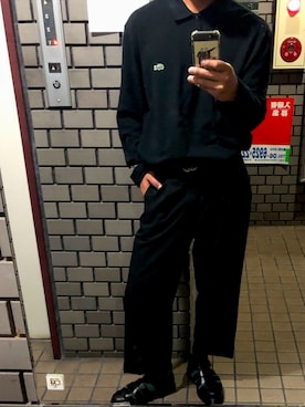 「Dr. Martens（ドクターマーチン）のアイテム（シューズ、ブラック系）」を使った、Maiuさん（メンズ・170cm）の秋コーディネート