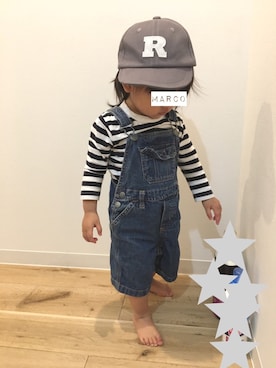 「Carter's（カーターズ）のアイテム（オールインワン・サロペット）」を使った、marcoさん（キッズ・70cm）の春コーディネート
