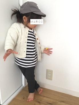 「2歳3ヶ月」｜「アイテム（キャップ）」を使った、marcoさん（キッズ・70cm）の春コーディネート