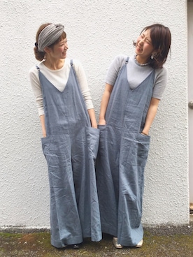 「アイテム（つなぎ/オールインワン）」を使った、Malle CDC lumine ikebukuroさん（レディース・160cm）の春コーディネート