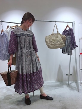 「chambre de charme（シャンブルドゥシャーム）のアイテム（ワンピース）」を使った、Malle CDC lumine ikebukuroさん（レディース・160cm）の春コーディネート