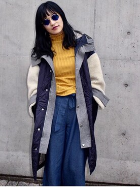 「モードストリート」｜「アイテム（モッズコート）」を使った、minamiさん（レディース・168cm）の冬コーディネート
