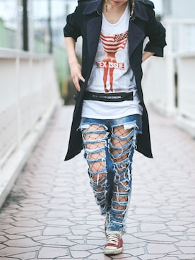 「アイテム（トレンチコート）」を使った、minamiさん（レディース・168cm）の春コーディネート