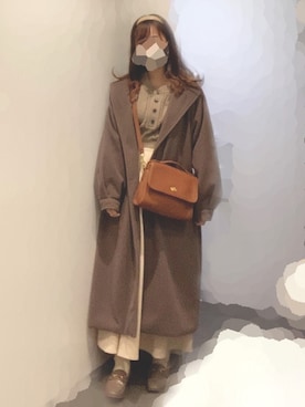 「オーバーコート」｜「アイテム（トレンチコート）」を使った、おさん（レディース・155cm）の冬コーディネート