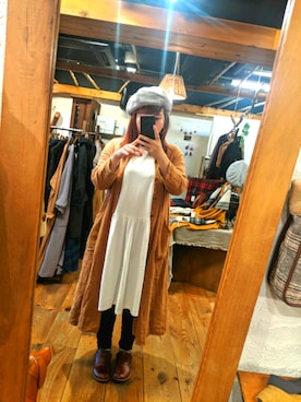「仕事着」｜「アイテム（ハンチング/ベレー帽）」を使った、ももこさん（レディース・164cm）の秋コーディネート