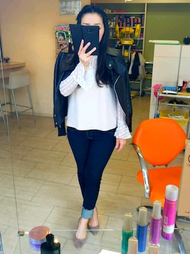 「アイテム（キャミソール、ベージュ系）」を使った、きょこさん（レディース・158cm）の冬コーディネート