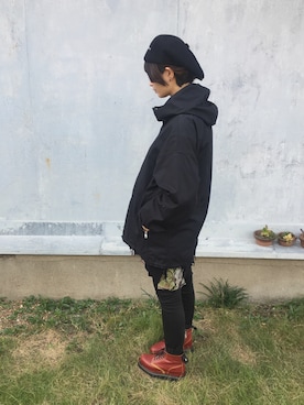 「LAD MUSICIAN（ラッドミュージシャン）のアイテム（ジャケット/アウター）」を使った、いぬゆりさん（レディース・155cm）の秋コーディネート