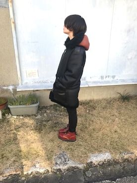 「ACNE（アクネ）のアイテム（ジャケット/アウター）」を使った、いぬゆりさん（レディース・155cm）の冬コーディネート