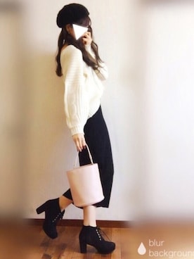 「one after another NICE CLAUP（ワンアフターアナザーナイスクラップ）のアイテム（ブーツ）」を使った、ぴょんさん（レディース・167cm）の冬コーディネート