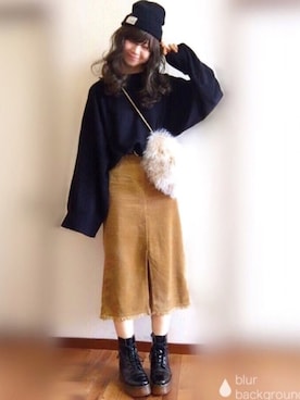 「FREE'S MART（フリーズマート）のアイテム（帽子）」を使った、ぴょんさん（レディース・167cm）の秋コーディネート