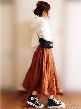 「one after another NICE CLAUP（ワンアフターアナザーナイスクラップ）のアイテム（アクセサリー）」を使った、ぴょんさん（レディース・167cm）の秋コーディネート