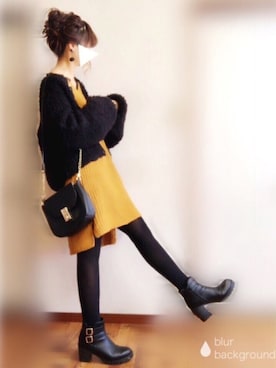 「one after another NICE CLAUP（ワンアフターアナザーナイスクラップ）のアイテム（ブーツ）」を使った、ぴょんさん（レディース・167cm）の秋コーディネート