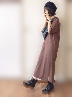 「LBC（エルビーシー）のアイテム（ハンチング/ベレー帽）」を使った、ぴょんさん（レディース・167cm）の夏コーディネート