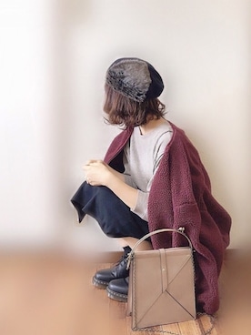 「ベレー帽推奨委員会」｜「アイテム（ブルゾン）」を使った、ぴょんさん（レディース・167cm）の秋コーディネート