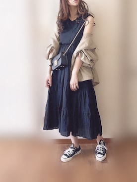 「アイテム（マウンテンパーカー）」を使った、ぴょんさん（レディース・167cm）の春コーディネート