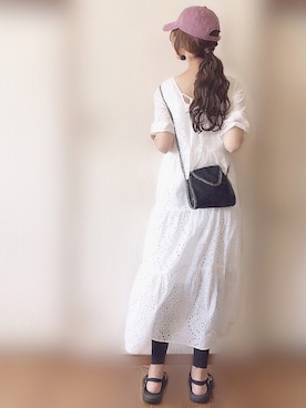 「Shelly island（シェリーアイランド）のアイテム（レギンス/スパッツ）」を使った、ぴょんさん（レディース・168cm）の夏コーディネート