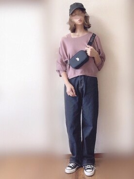 「ワンショルダー」｜「アイテム（アンサンブル）」を使った、ぴょんさん（レディース・167cm）の秋コーディネート