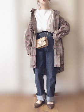 「haco!（ハコ）のアイテム（その他アウター）」を使った、ぴょんさん（レディース・167cm）の秋コーディネート