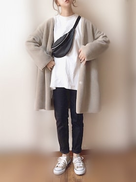 「JOURNAL STANDARD relume（ジャーナルスタンダード　レリューム）のアイテム（ムートンコート）」を使った、ぴょんさん（レディース・167cm）の秋コーディネート
