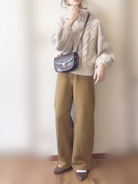「LA BELLE ETUDE（ラベルエチュード）のアイテム（トップス）」を使った、ぴょんさん（レディース・167cm）の冬コーディネート