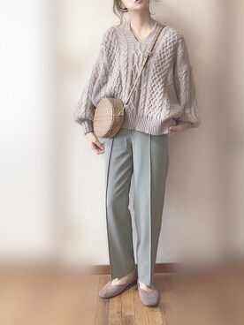 「cache cache（カシュ カシュ）のアイテム（バッグ）」を使った、ぴょんさん（レディース・167cm）の冬コーディネート