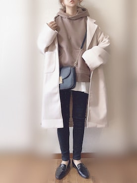 「classicalelf（クラシカルエルフ）のアイテム（パーカー）」を使った、ぴょんさん（レディース・167cm）の冬コーディネート