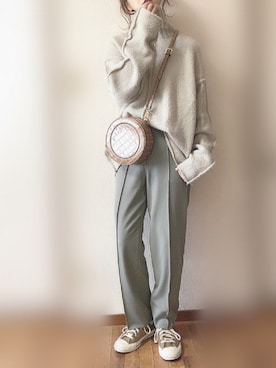 「cache cache（カシュ カシュ）のアイテム（バッグ）」を使った、ぴょんさん（レディース・167cm）の冬コーディネート