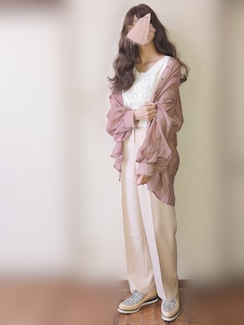 「おうちスタイル」｜「アイテム（スリッポン）」を使った、ぴょんさん（レディース・167cm）の春コーディネート
