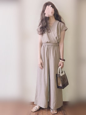 「カシュクール」｜「アイテム（サロペット/オーバーオール）」を使った、ぴょんさん（レディース・167cm）の春コーディネート