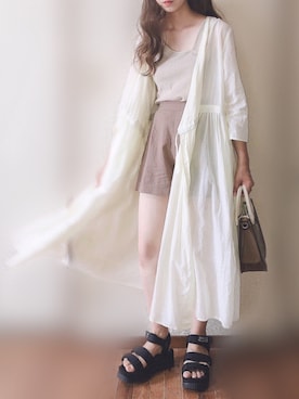 「Libra Cue（リブラ キュー）のアイテム（ワンピース/ドレス）」を使った、ぴょんさん（レディース・167cm）の夏コーディネート