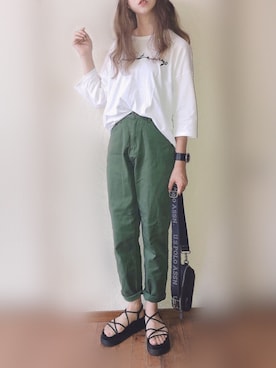 「U.S. POLO ASSN.（ユーエスポロアッスン）の【U.S. POLO ASSN.】 ユーエスポロアッスン クロスボディ ショルダーバッグＳ　 US1885（ショルダーバッグ）」を使った、ぴょんさん（レディース・167cm）の夏コーディネート