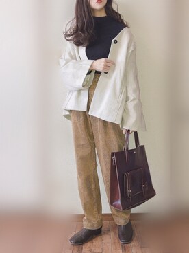 「Happy John（ハッピージョン）のアイテム（ジャケット/アウター）」を使った、ぴょんさん（レディース・167cm）の秋コーディネート