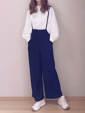 「URBAN RESEARCH Sonny Label（アーバンリサーチサニーレーベル）のアイテム（サロペット/オーバーオール）」を使った、ぴょんさん（レディース・167cm）の冬コーディネート