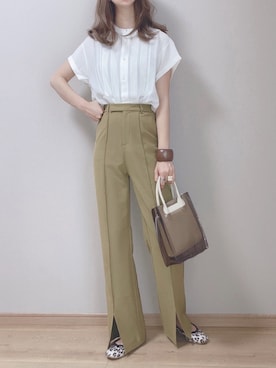 「スリット」｜「アイテム（バレエシューズ）」を使った、ぴょんさん（レディース・167cm）の春コーディネート