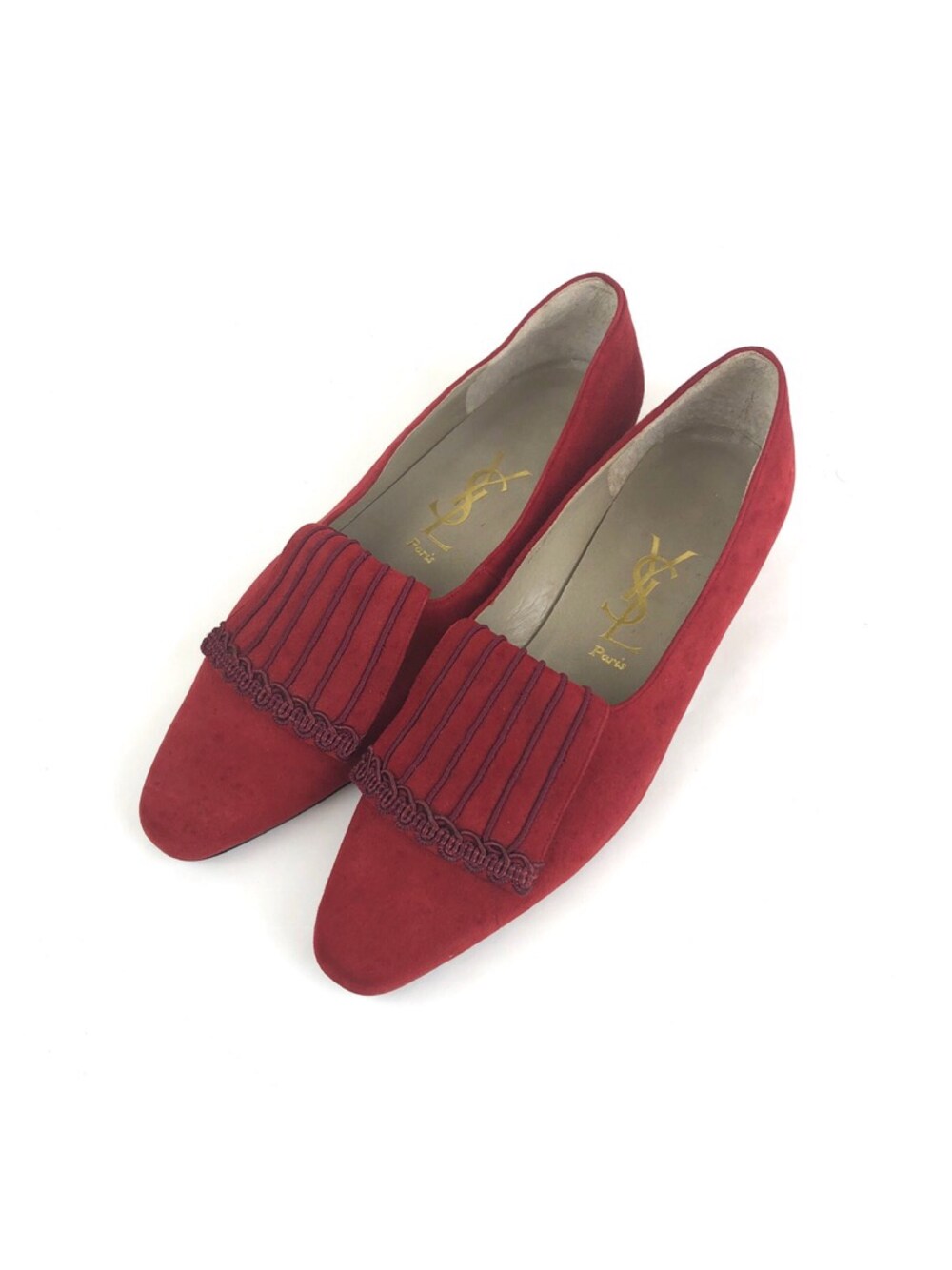 YSL イブサンローラン リーフ柄シースルー スエードパンプス 35 1/2 YSL イブサンローラン リーフ柄シースルー スエードパンプス 35