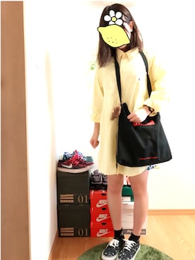 「MILKFED.」｜「アイテム（シャツワンピース）」を使った、fu✭✮✯さん（レディース・159cm）の夏コーディネート