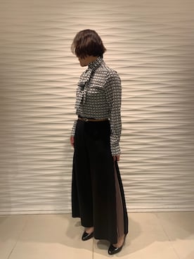 「NARACAMICIE（ナラカミーチェ）のアイテム（パンツ、ブラウン系）」を使った、madoka1016さん（レディース・157cm）の秋コーディネート