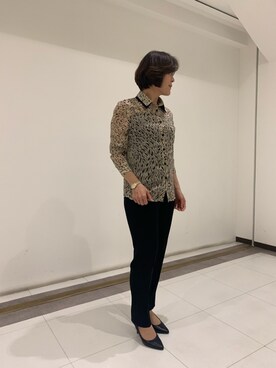 「NARACAMICIE（ナラカミーチェ）のアイテム（シャツ/ブラウス、ベージュ系）」を使った、madoka1016さん（レディース・157cm）の春コーディネート