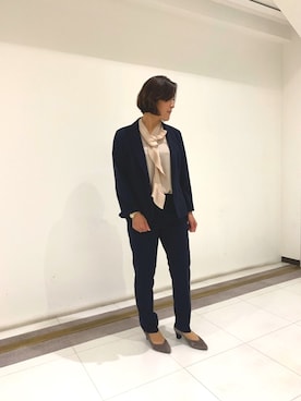 「NARACAMICIE（ナラカミーチェ）のアイテム（テーラードジャケット）」を使った、madoka1016さん（レディース・157cm）の夏コーディネート